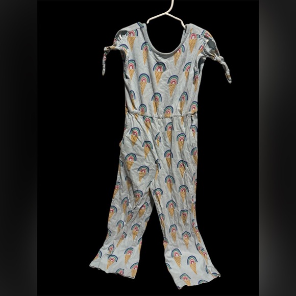 Tea Collection Other - Tea Collection Blue Jumpsuit with Rainbow and Ice Cream Print size 6